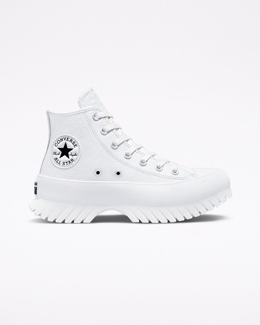 Tenisi Inalti Barbati Converse Chuck Taylor All Star Lugged 2.0 Piele Albi Negrii | RO O0NLQ170